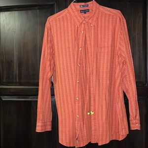 Grant Thomas Orange/ Peach Stripped Button Down Shirt